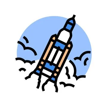 Rocket ship progress color icon vector illustration Illustrazione stock