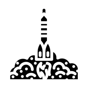 Rocket ship progress glyph icon vector illustration Illustrazione stock