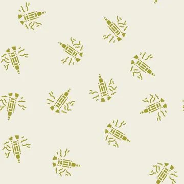 Rocket ship progress glyph seamless pattern Stock Illustration
