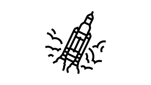 Rocket ship progress line icon animation 库存影片 326128502