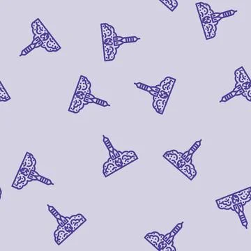 Rocket ship progress line vector seamless pattern Stock Illustration