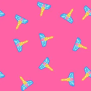 Rocket ship progress vector seamless pattern Stock Illustration