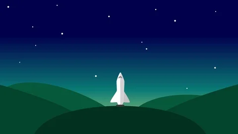 Rocket Ship rocket launch Flying Through... | Stock Video | Pond5
