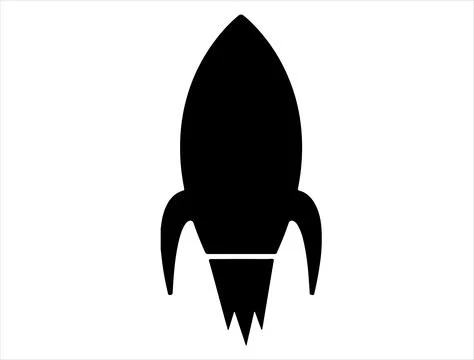 Rocket ship silhouette vector art Stock Illustration