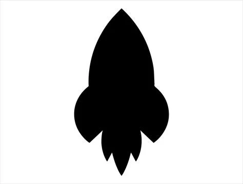 Rocket ship silhouette vector art Stock Illustration