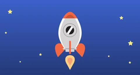 Rocket ship in space Stock Illustration