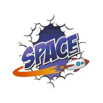 Rocket ship space travel vector art illustration Stock-Illustration