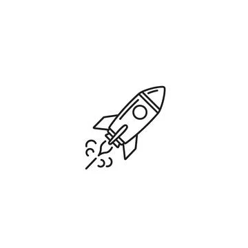 Rocket ship taking off icon illustration for business growth Stock Illustration