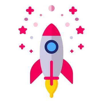 Rocket ship taking off, symbolizing startup launch, business growth, innovation 스톡 일러스트