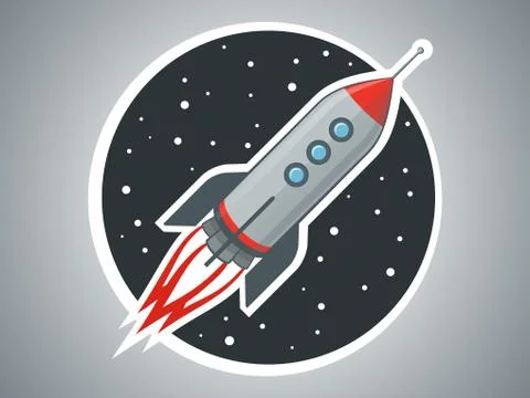Rocket ship vector illustration. Space travel. Stock Illustration