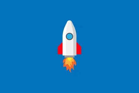 Rocket ship.Conceptual vector illustration in flat style design. Stock Illustration