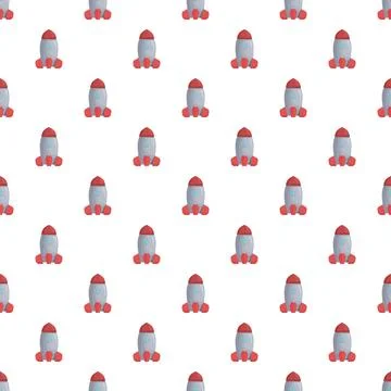 Rocket ships creating a repeating seamless pattern background Stockillustratie