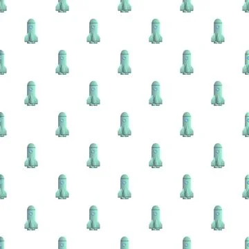 Rocket ships creating seamless space travel pattern Stock Illustration