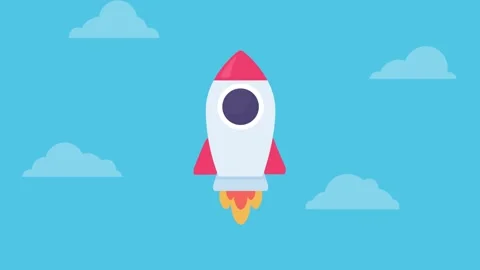 A rocket shoots up in the sky to go out into space. Exploration rocket to s.. 库存影片 258186912