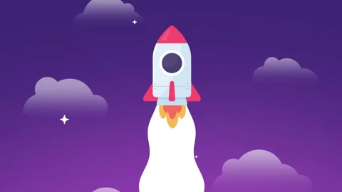A rocket shoots up in the sky to go out into space. Exploration rocket to s.. 库存影片 258186943