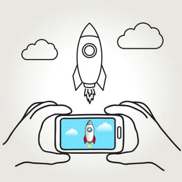 Rocket shot Stock Illustration
