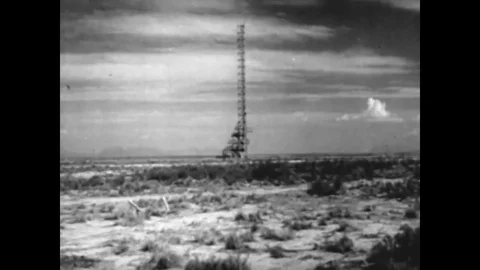 A rocket is shot into space in the 1950s with a monkey and mice on board. Stock Footage 74701122