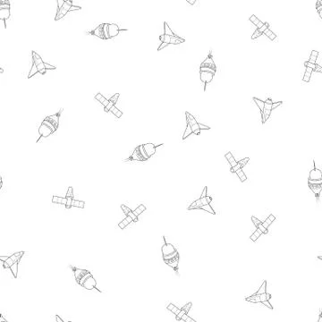 Rocket, shuttle and spaceship. Illustrazione stock