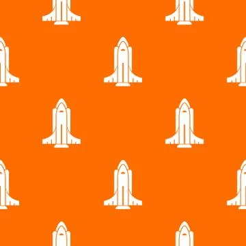 Rocket shuttle pattern vector orange Stock Illustration