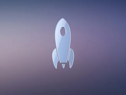 Rocket Silver 3d Icon Stock Footage 69982766