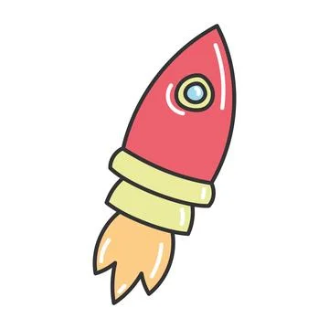 Rocket sketch icon Hand Draw Vector Stock Illustration