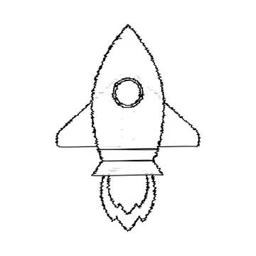 Rocket sketch start up Stock Illustration
