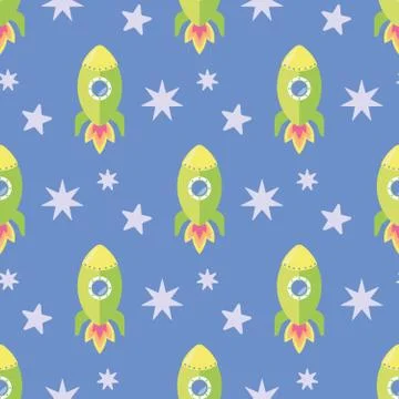 Rocket in the sky Illustrazione stock