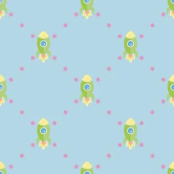 Rocket in the sky Stock Illustration