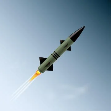 Rocket in the sky Illustrazione stock