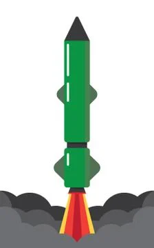 Rocket in the sky. vector illustration. Stock Illustration