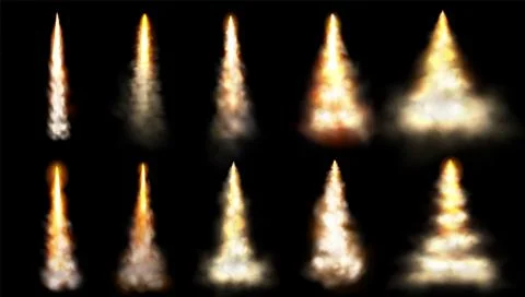 Rocket smoke speed fire trail cloud vector effect Illustrazione stock