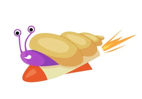 Rocket Snail Embarking on an Exciting and Speedy Snack Adventure Filled with Fun Illustrazione stock