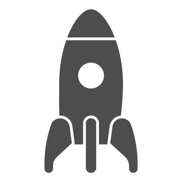 Rocket solid icon, kid toys concept, cosmic rocket sign on white background Illustrazione stock