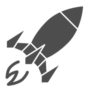 Rocket solid icon. Spaceship vector illustration isolated on white. Launch glyph Stock Illustration