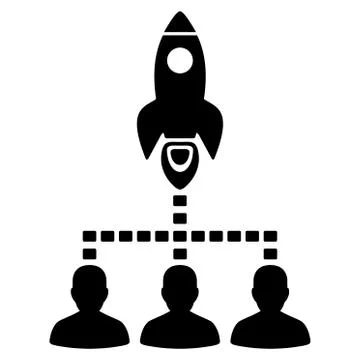 Rocket Space Community Flat Vector Icon Stock Illustration