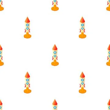 Rocket for space flight pattern seamless vector Stock Illustration