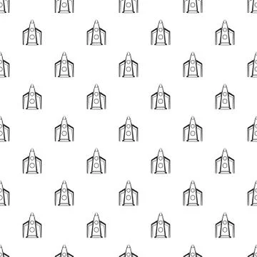 Rocket for space flight pattern, simple style Stock Illustration