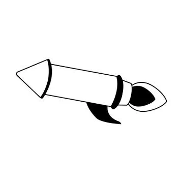 Rocket space icon, flat design Stock Illustration