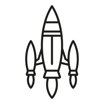 Rocket space icon outline vector. Fire start Stock Illustration