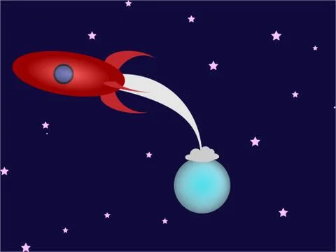 Rocket in space Illustrazione stock