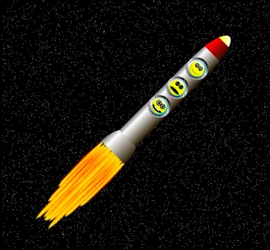 Rocket in space Stock Illustration