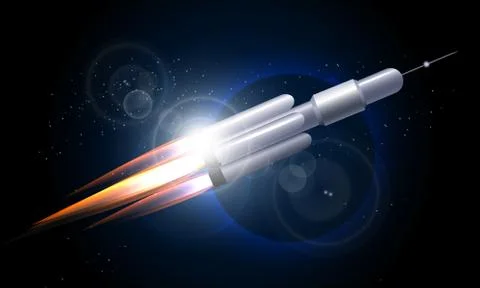 Rocket in the Space Stock Illustration