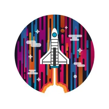 Rocket on space Stock Illustration