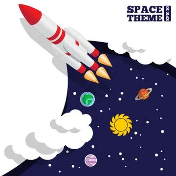 A rocket in space. Stock Illustration