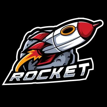 Rocket space mascot logo design Stock Illustration