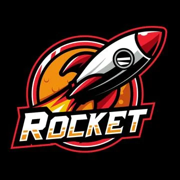 Rocket space mascot logo design Stock Illustration