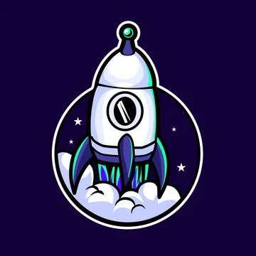 Rocket space mascot logo design Stock Illustration