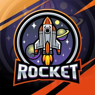 Rocket space mascot logo design Stock Illustration