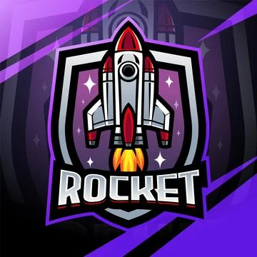 Rocket space mascot logo design Stock Illustration