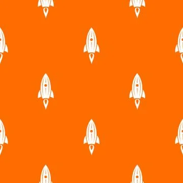 Rocket space pattern vector orange Stock Illustration